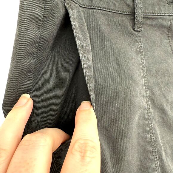 J. Jill Black Cargo Pants Size 12 Cotton Stretch Tapered Snap Ankle Tab 5 Pocket - Picture 6 of 13